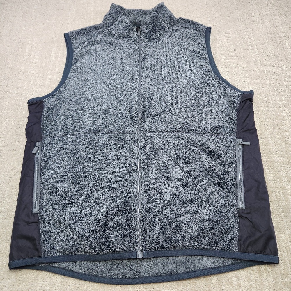 Tommy Bahama Vest Men Medium Cascade Cozy Sherpa Fleece Gray‎ Full Zip
